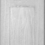 A white door with wood grain and some lines