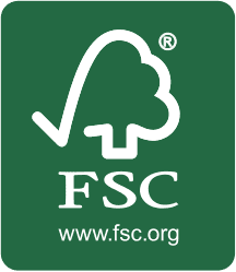 A green logo with the letters fsc and trees.